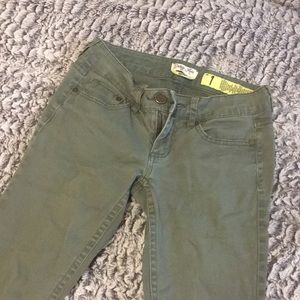 Green skinny jeans